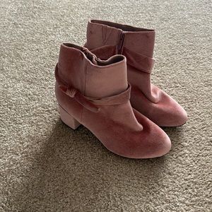 Pink Suede Torrid Booties Size 10